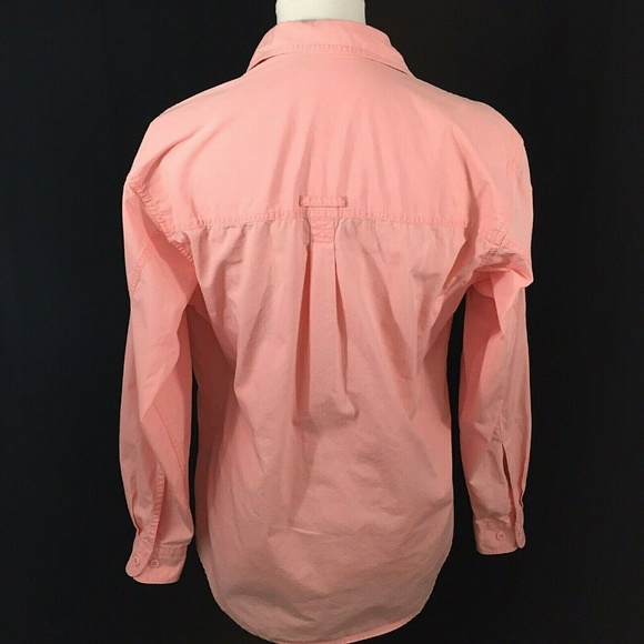 Woolrich Button Front Shirt Blouse Flap Pockets Size Small Pink - Picture 4 of 6
